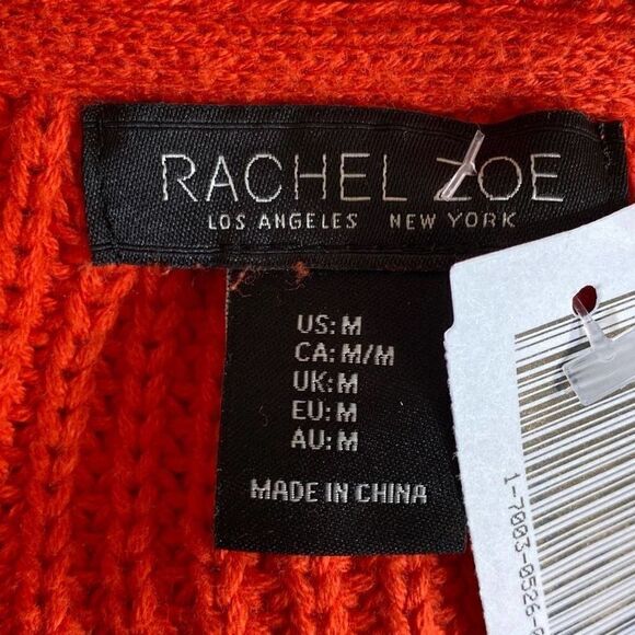 Rachel Zoe New York Women's Orange Knitted Long-Sleeve Sweater Size M NWT - Picture 8 of 16